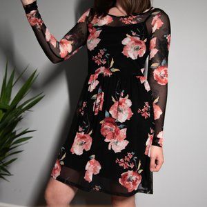 Design Lab Floral Mesh Dress